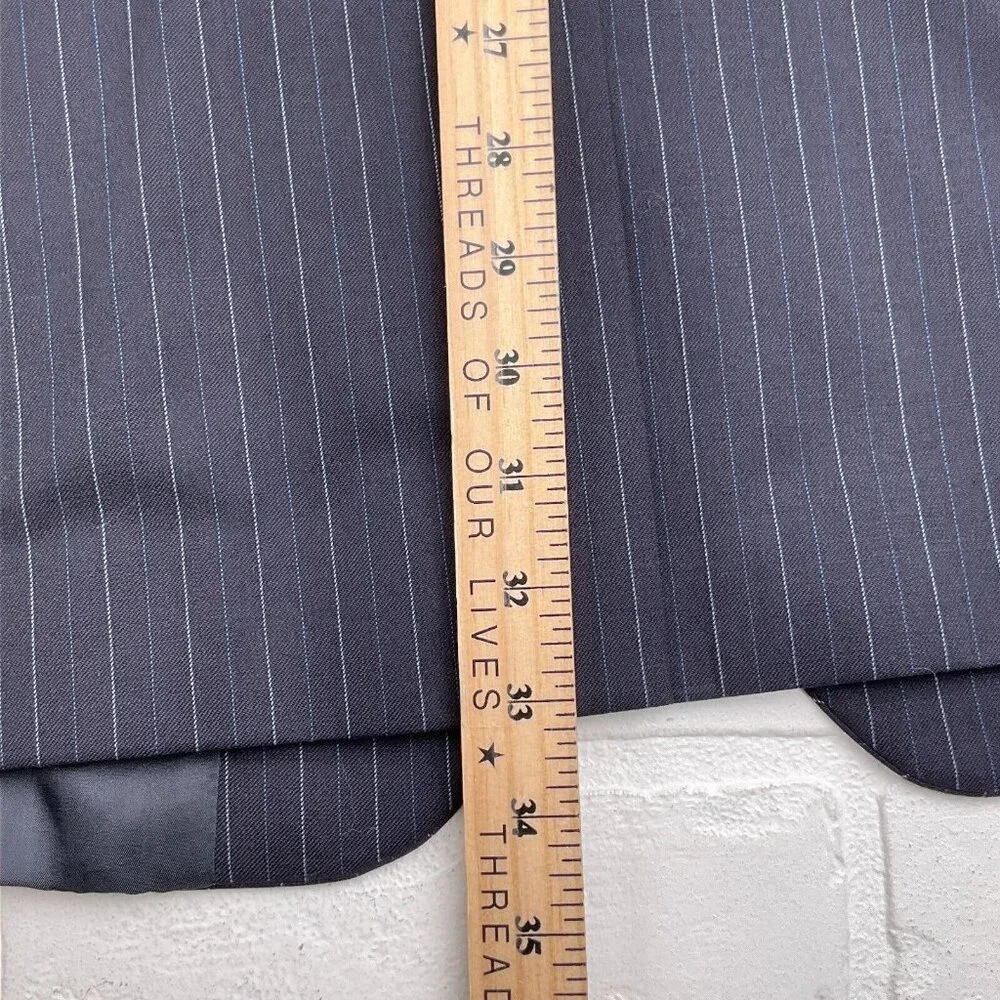 Chaps Ralph Lauren Blazer Men 44 Long Blue Pinstripe Classic Career‎ Wool Jacket